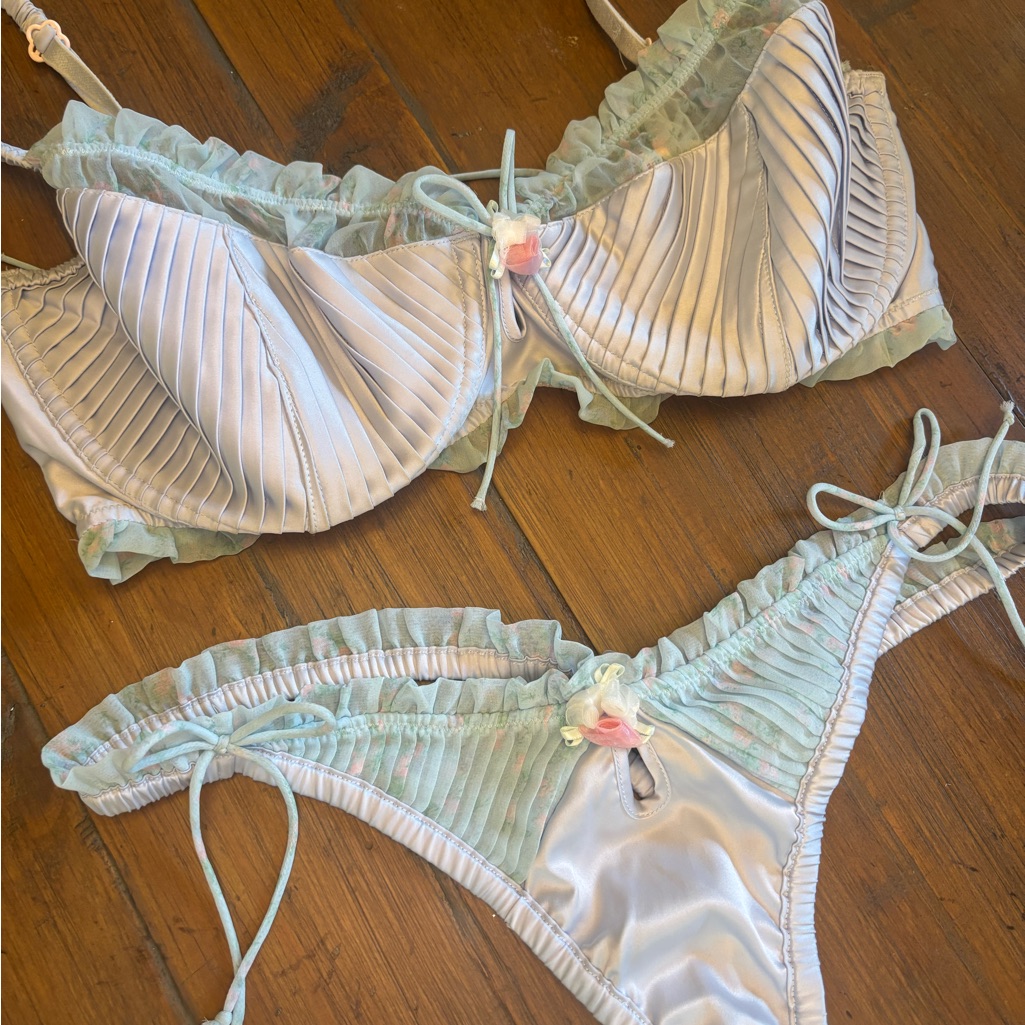 For Love And Lemons Ellery Bra And Matching V-String Set